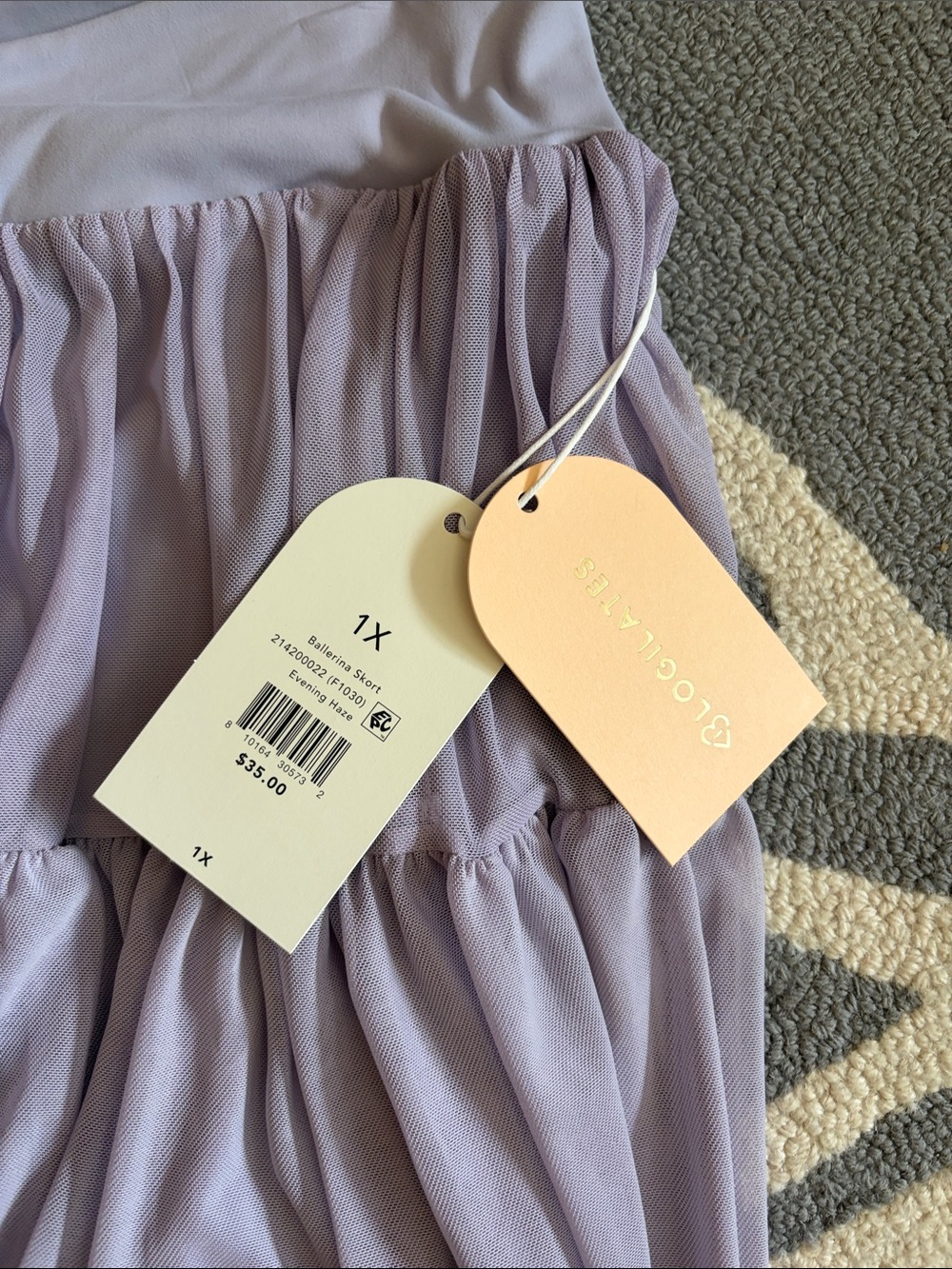 Blogilates Lavender Skort Crossover Waistband - Picture 2 of 5